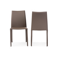 Baxton Studio ALC-1025-Taupe Rockford Modern and Contemporary Taupe Bonded Leather Upholstered Dining Chair (Set of 2)